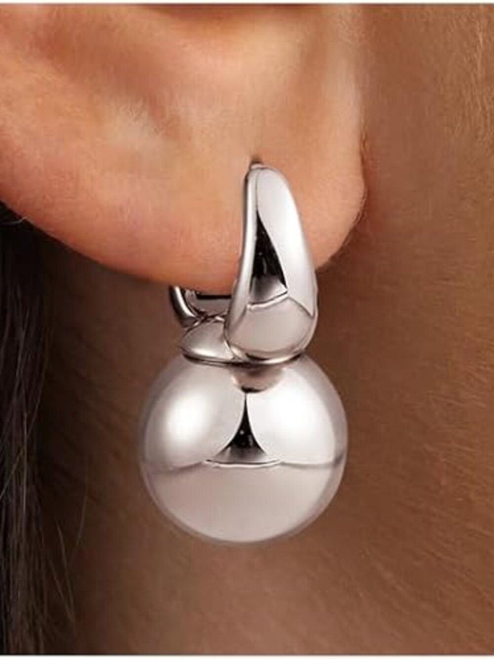 Ball Dangle Earrings for Women Sterling Silver Ball